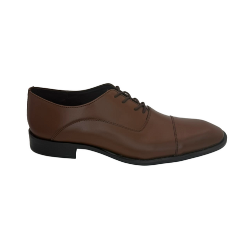 ZAPATO DE VESTIR DE PIEL- OXFORD CAFE CLARO.