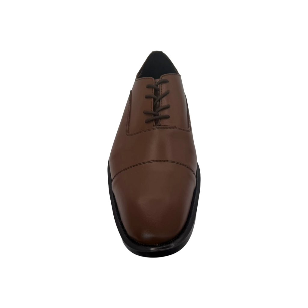ZAPATO DE VESTIR DE PIEL- OXFORD CAFE CLARO.