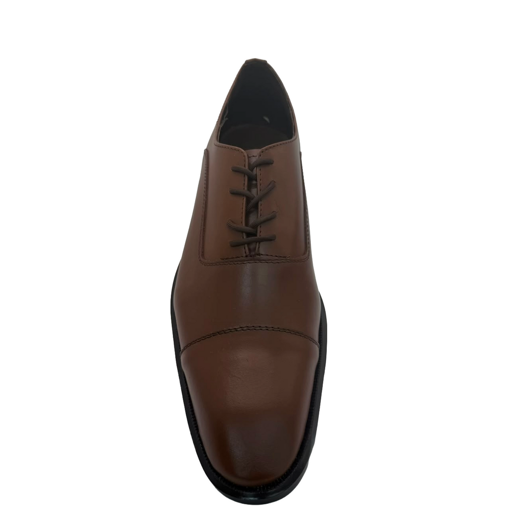 ZAPATO DE VESTIR DE PIEL- OXFORD CAFE CLARO.