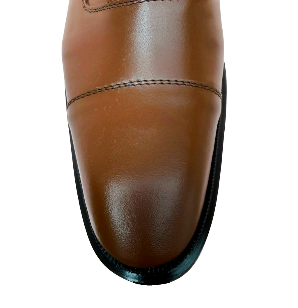 ZAPATO DE VESTIR DE PIEL- OXFORD CAFE CLARO.